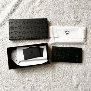 MCM black embossed wallet